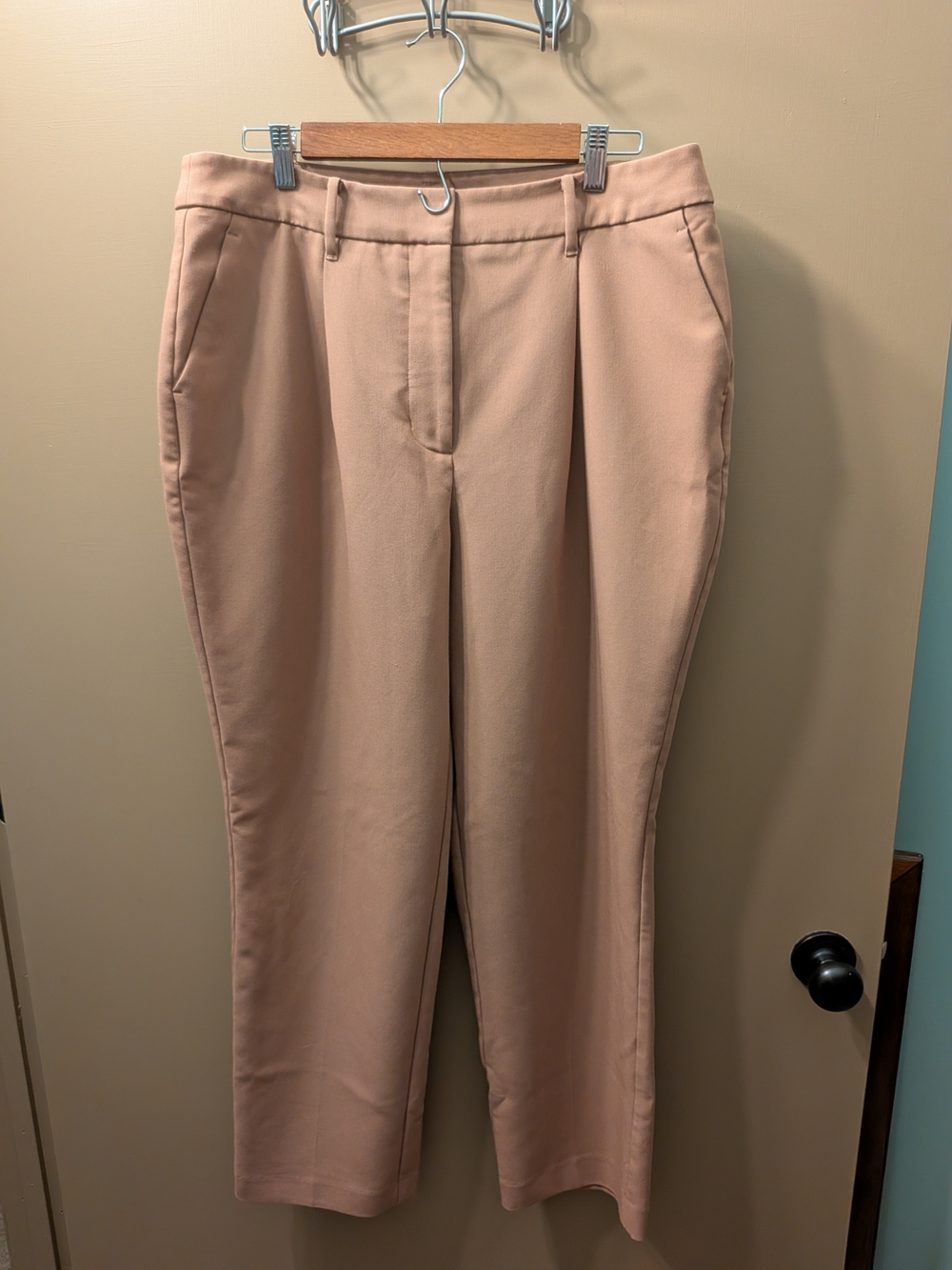 Nine West Tan Straight-Leg Trousers